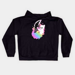 Cute EDM Festival Trippy Cat Psychedelic Rave Kids Hoodie